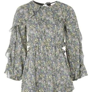 TopShop US6 10UK Floral Ruffle Mini Dress
